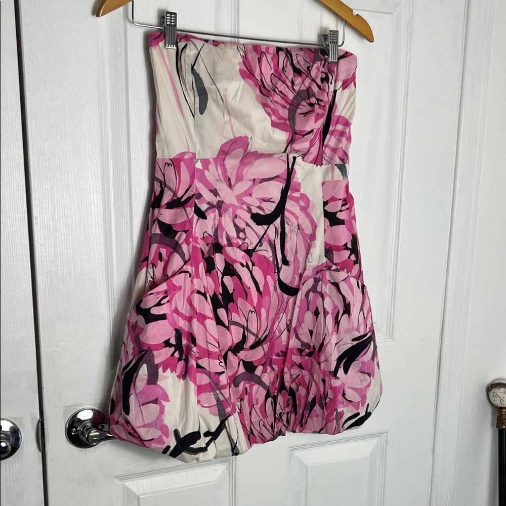 A/X Armani Exchange Pink and Black Strapless Dress